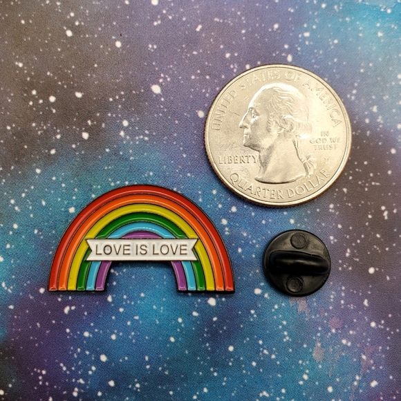 Love Is Love Rainbow Enamel Pin - Picture 2 of 3